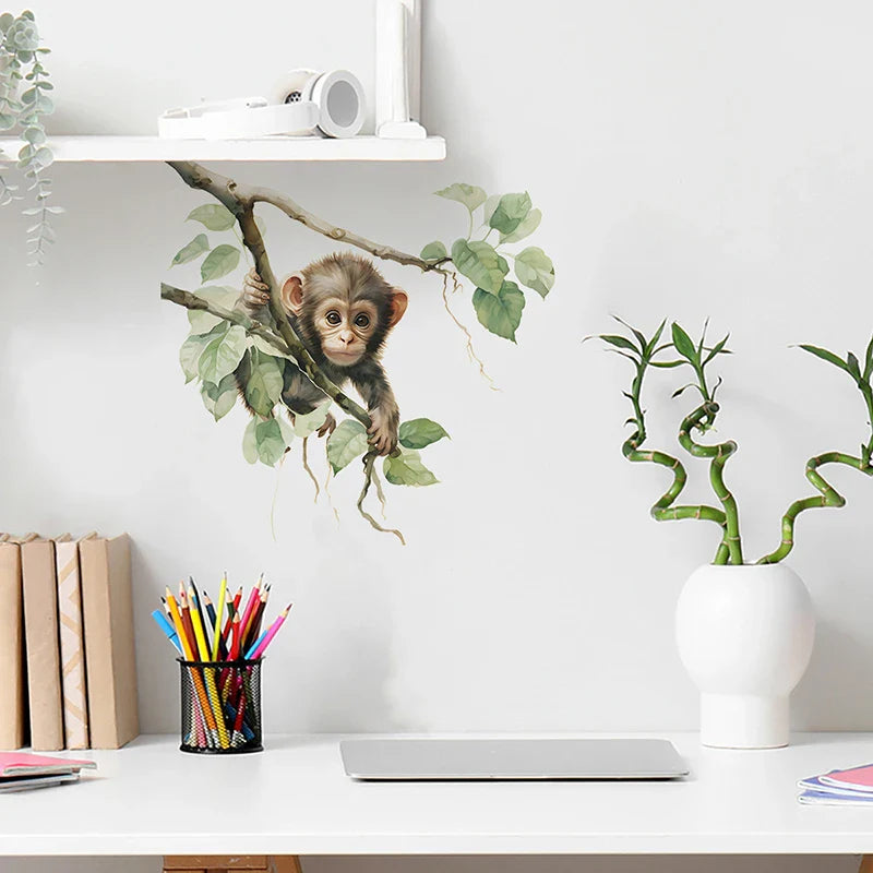 Cute Monkey Wall Sticker | Bathroom Toilet Decor and Home Decoration
