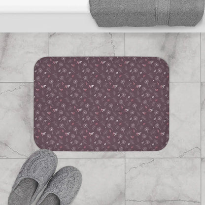 Mauve Bath Mat Dandelion Bathroom Decor Microfiber Dipaliz