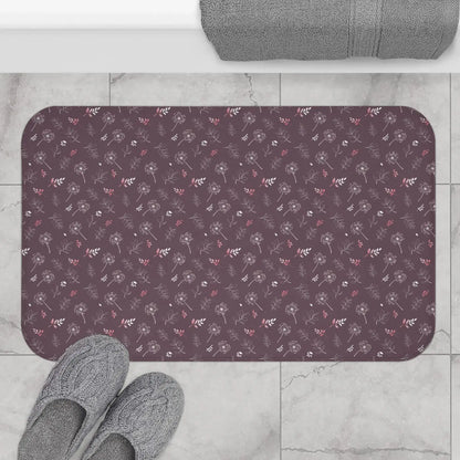 Mauve Bath Mat Dandelion Bathroom Decor Microfiber Dipaliz
