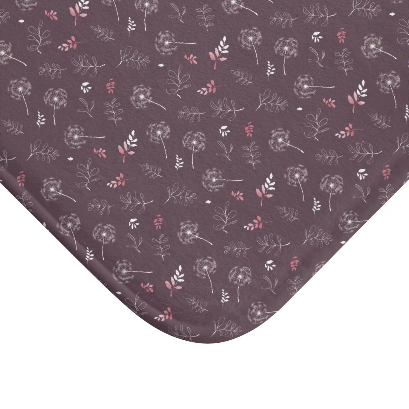 Mauve Bath Mat Dandelion Bathroom Decor Microfiber Dipaliz