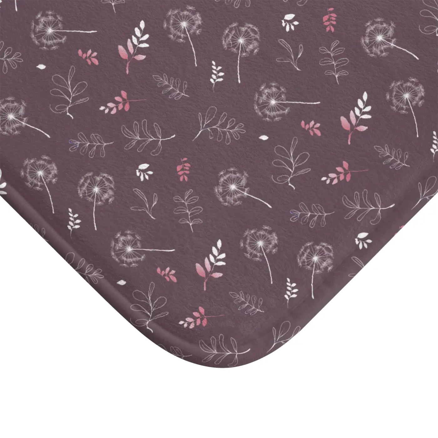 Mauve Bath Mat Dandelion Bathroom Decor Microfiber Dipaliz