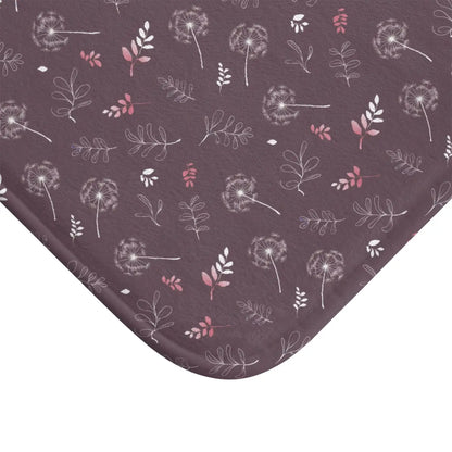 Mauve Bath Mat Dandelion Bathroom Decor Microfiber Dipaliz
